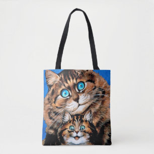Funny Cat and Kitten, Louis Wain Tote Bag