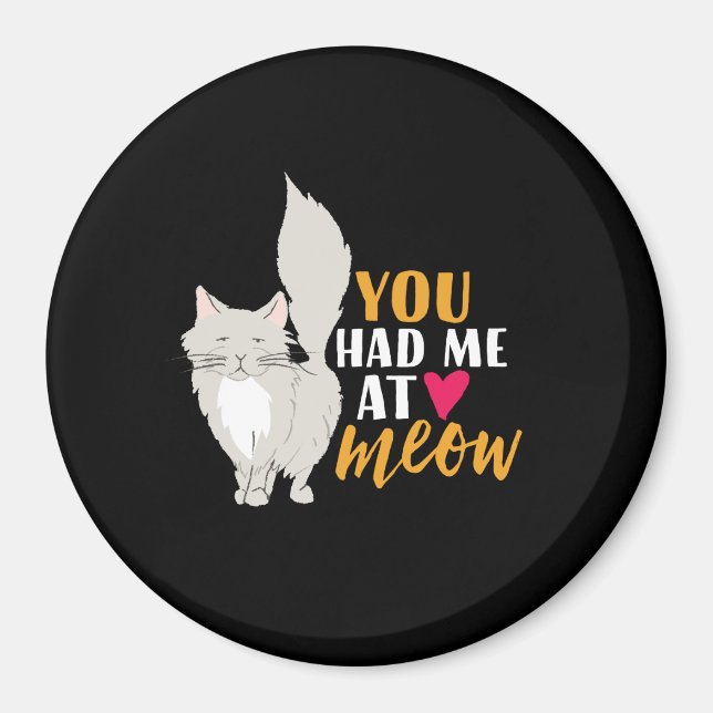 Funny Cat and Kitten Love You Had Me At Meow Magnet (Front)