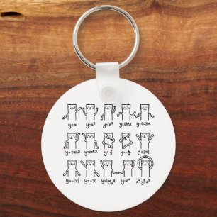 Funny Cat And Math, Cat And Algebra Lover, Funny C Keychain