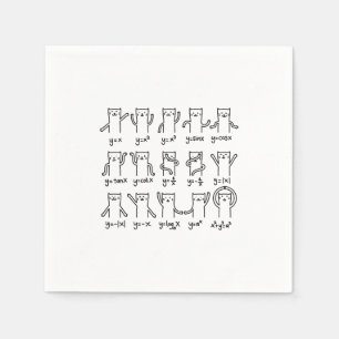 Funny Cat And Math, Cat And Algebra Lover, Funny C Napkin