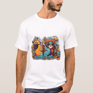 funny cat and turtle T-Shirt