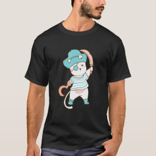 Funny Cat Animal Wearing Pirate Themed Birthday Pa T-Shirt