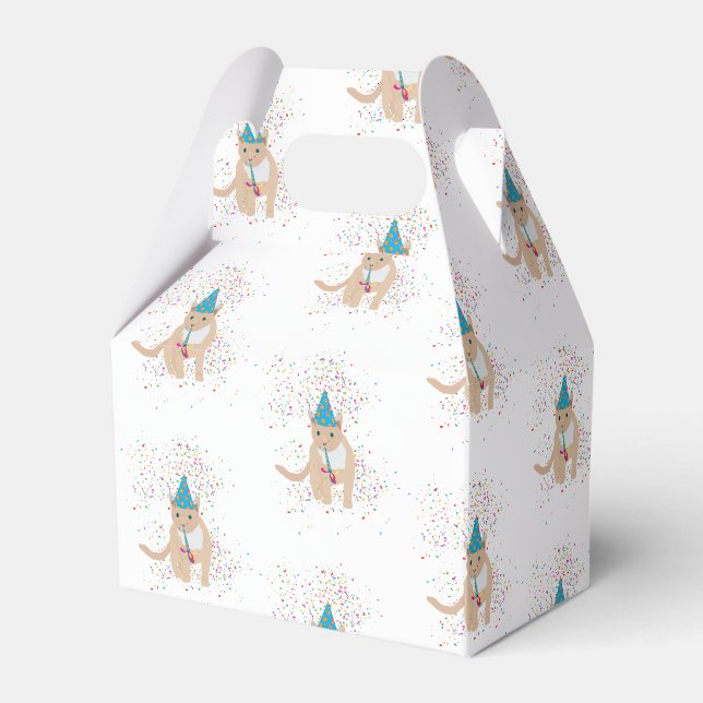 Funny Cat Animals Having a Party  Favor Box (Front Side)