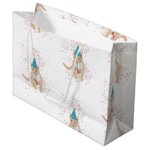 Funny Cat Animals Having a Party  Large Gift Bag