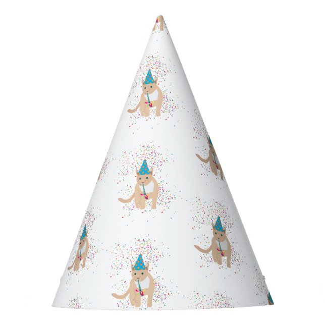 Funny Cat Animals Having a Party  Party Hat (Front)