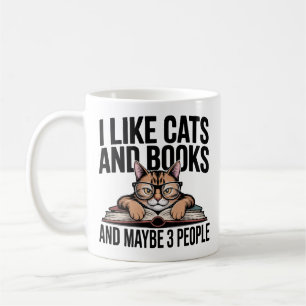Funny Cat Antisocial Kitty Introvert Book Lover Coffee Mug