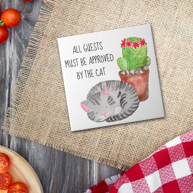 Funny Cat Approving Guests Tile (Creator Uploaded)