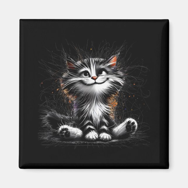 Funny Cat Art Print  Magnet (Front)