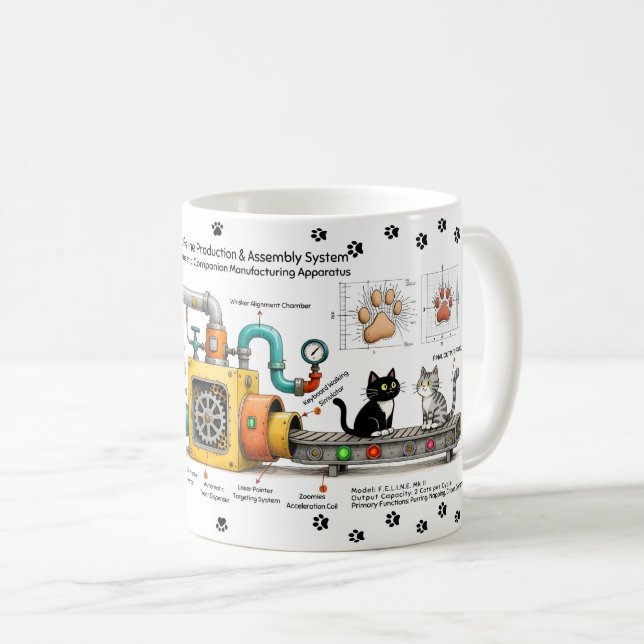 Funny Cat Assembly Machine Mug (Front Right)