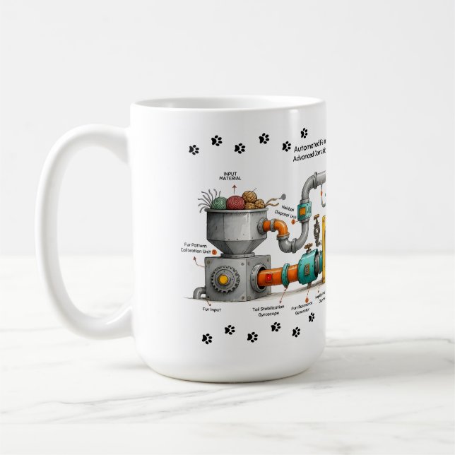Funny Cat Assembly Machine Mug (Left)