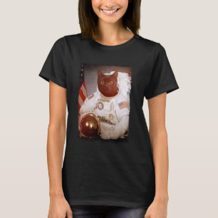 Funny Cat Astronaut Moon Space Mission Animal Astr T-Shirt