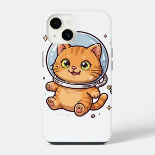 Funny Cat Astronaut Space Suit Kitty Sticker Art iPhone 14 Case