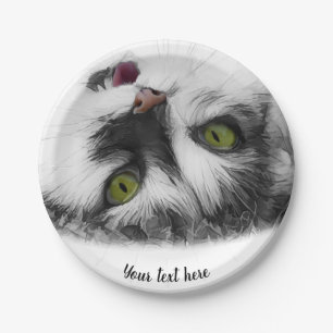Funny Cat attractive Paper Plate