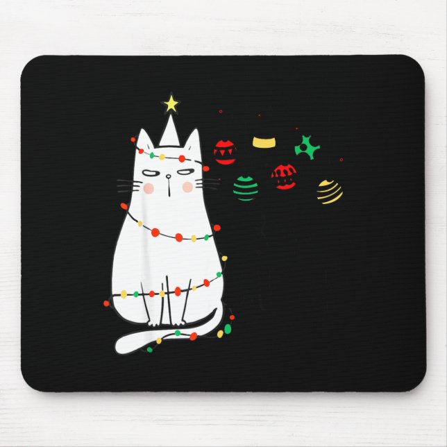 Funny Cat Ball Buster Christmas Humor  Mouse Pad (Front)