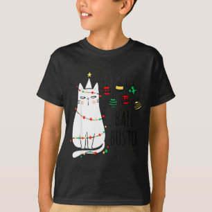 Funny Cat Ball Buster Christmas Humor  T-Shirt