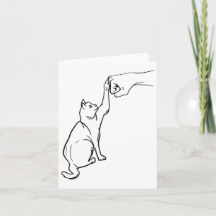 Funny Cat Best Friend Fist Bump Cat Lover  Card