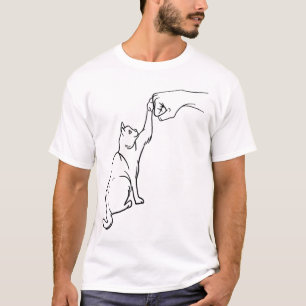 Funny Cat Best Friend Fist Bump Cat Lover  T-Shirt