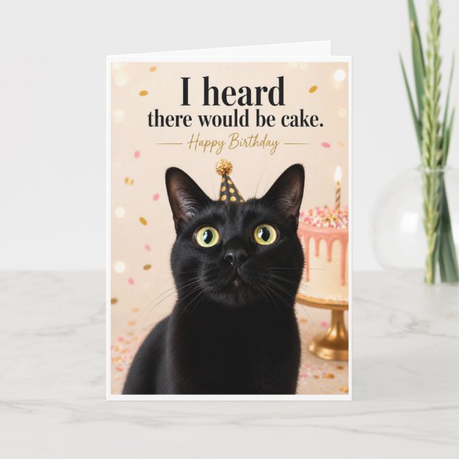Funny Cat Birthday Card (Front)
