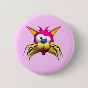 Funny Cat Birthday Party Button