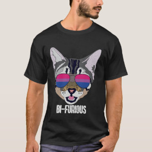 Funny Cat Bisexual Bifurious Bi Pride T-Shirt