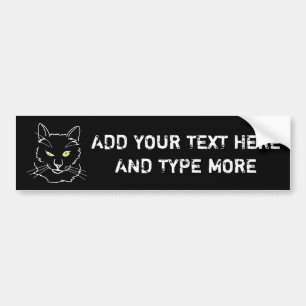 Funny Cat Black Bumper Sticker