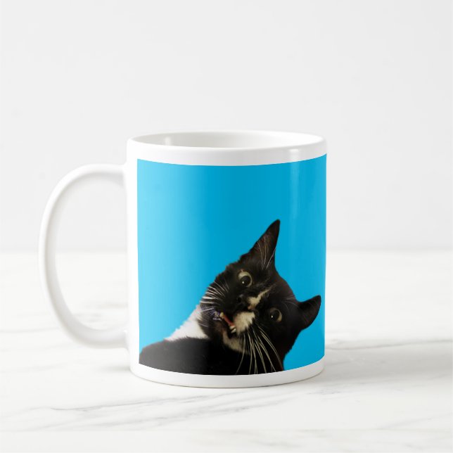 Funny Cat Blank Add Your Motto Photo Design Coffee Coffee Mug (Left)