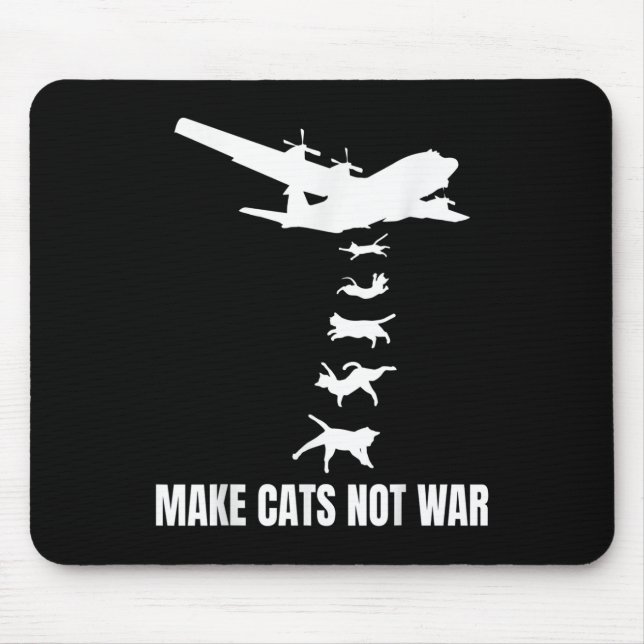 Funny Cat Bombs Anti-war  Mouse Pad (Front)