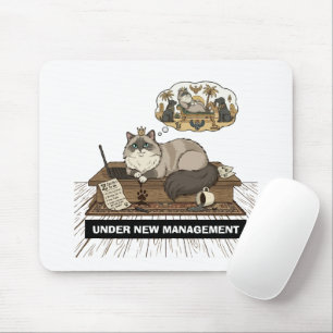Funny Cat Boss Under New Management WFH Custom Nam Mouse Pad