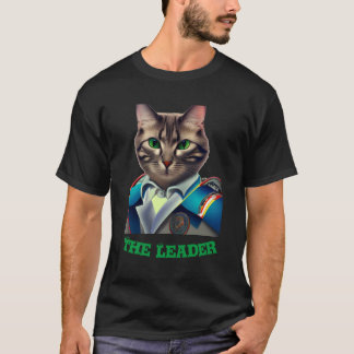 Funny Cat Boss Wearing Suit Black Tee