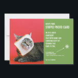 Funny Cat Bread Mask Christmas Stupid Photo Card<br><div class="desc">Send laughter this holiday season with these hilarious Christmas cards! We all know we're "supposed" to send out photo cards at Christmas time - it's the culturally accepted practice, after all. Well, these cards say, "Here's your stupid photo card, " and they include a very awkward photo of a cat...</div>