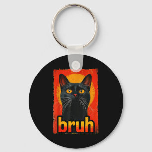 Funny Cat Bruh For Teens Boys Girls Men Women Meme Keychain