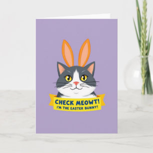 Funny Cat Bunny Ears Card