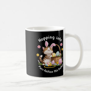Funny Cat Bunny Ears Happy Easter Eggs Bysket Cand Coffee Mug