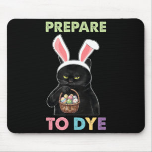 Funny Cat Bunny Ears Prepare to Dye Easter Egg Mouse Pad