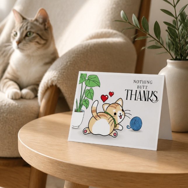 Funny Cat Butt Thank You Card (Creator Uploaded)