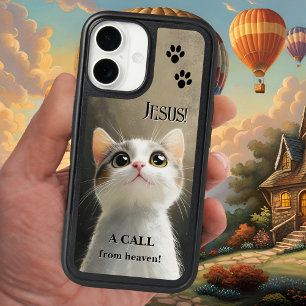 Funny Cat Call From Heaven Jesus Phone Case
