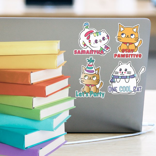 Funny Cat Cartoon Colourful Kawaii Kitten Modern  (Creator Uploaded)