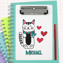 Funny Cat Cartoon Personalized Back to School