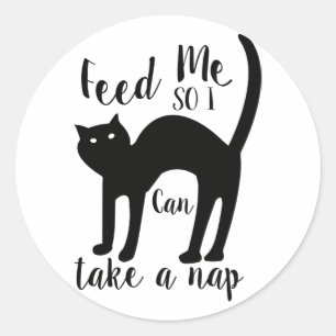 Funny Cat - Cat Nap Kitten Black Cat Kittens Kitty Classic Round Sticker