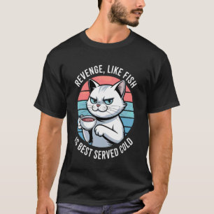 Funny Cat Cats Kitten Coffee Drinker Sarcastic Jok T-Shirt