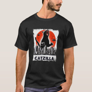 Funny Cat Catzilla Cat Japanese T-Shirt