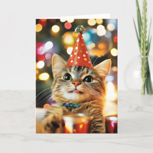 Funny Cat Celebration Holiday Card