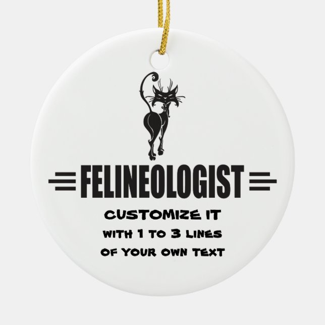 Funny Cat Ceramic Ornament (Front)