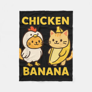 Funny Cat Chicken Nana Fleece Blanket