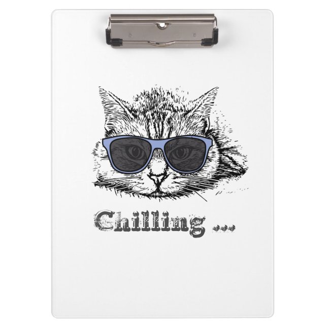 Funny Cat Chilling With Cute Sunglasses           Clipboard (Front)