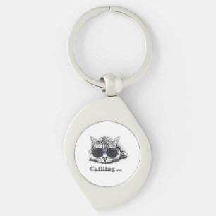 Funny Cat Chilling With Cute Sunglasses        Keychain