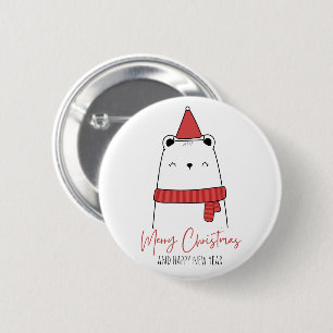 Funny cat christmas 2 inch round button