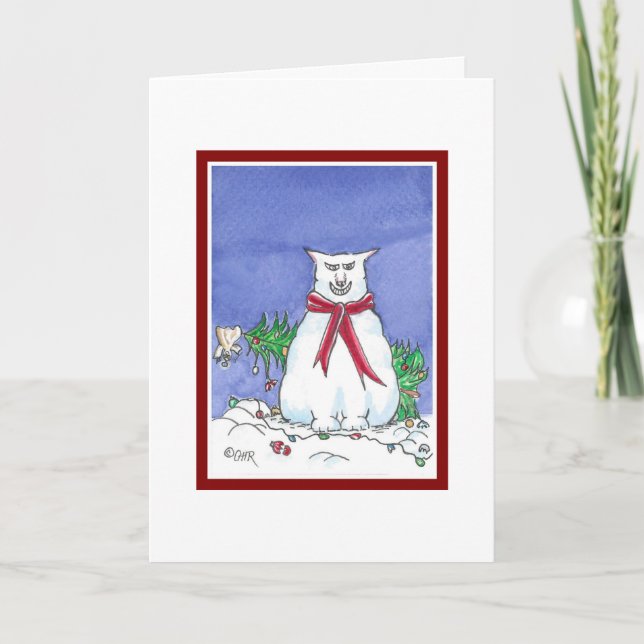 Funny Cat Christmas Card (Front)