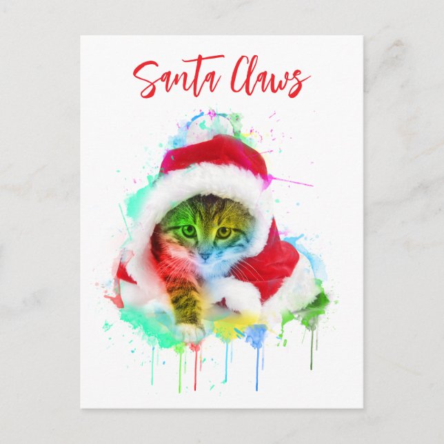 Funny Cat Christmas Card (Front)