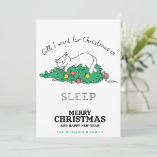 Funny Cat Christmas Card